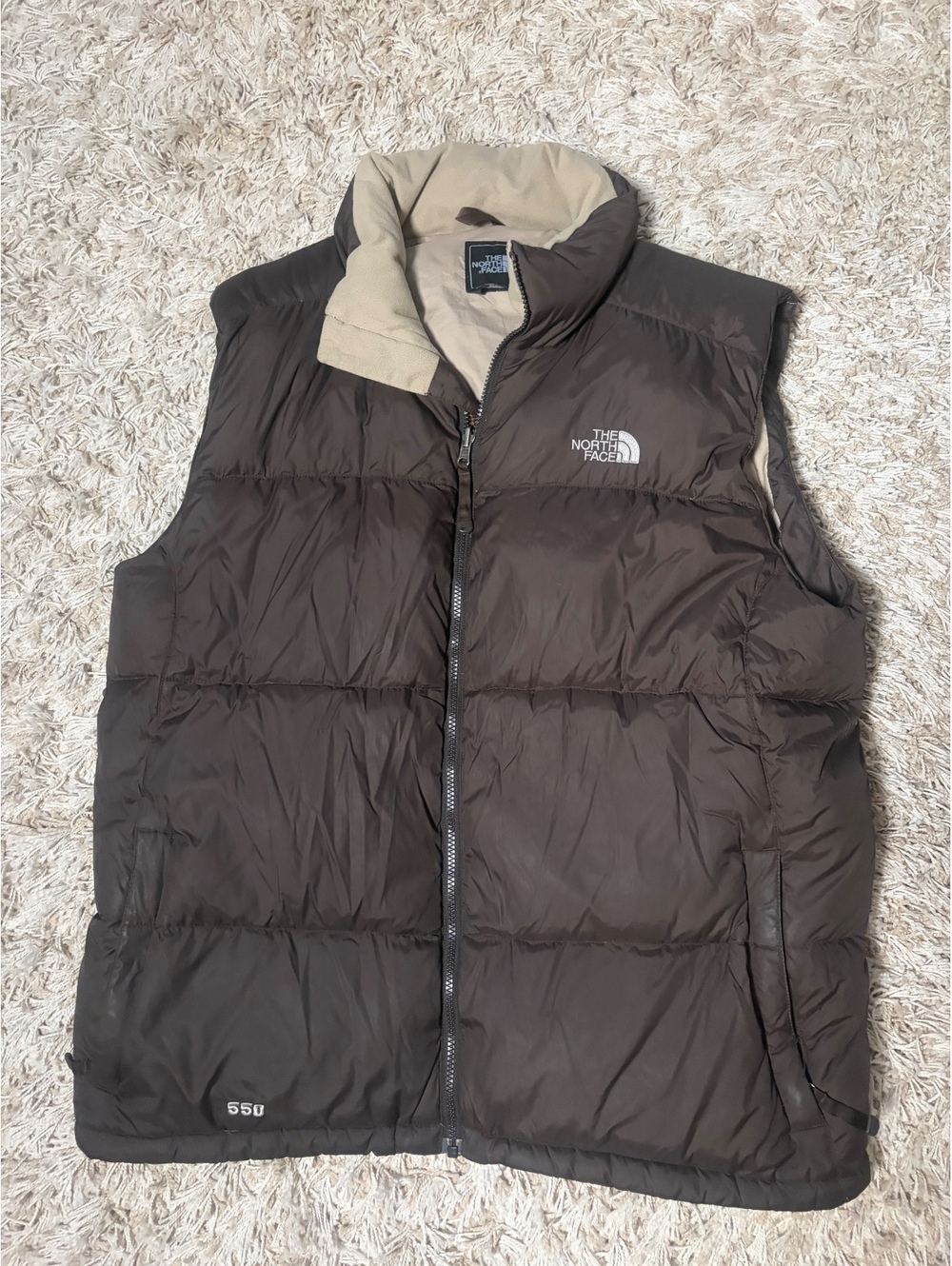 The North Face Brown 550 Fill Power Down Puffer Vest